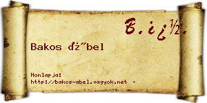Bakos Ábel névjegykártya