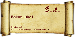 Bakos Ábel névjegykártya